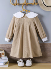 Girls Asymmetrical Collar Creative Design Casual Dress, Suitable For Everyday Casual Wear, Outdoor Activities, And Home